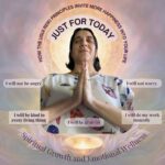 Five Reiki principles for spiritual growth and emotional wellness - Just for Today meditation with lotus flower and sacred geometry